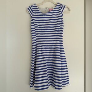 Lilly Pulitzer Blue & White Striped Fit & Flare Dress XS